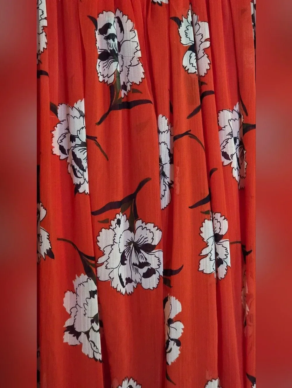 Abercrombie & Fitch Ruby Blossom Cutout Maxi Dress Red Floral Size XS